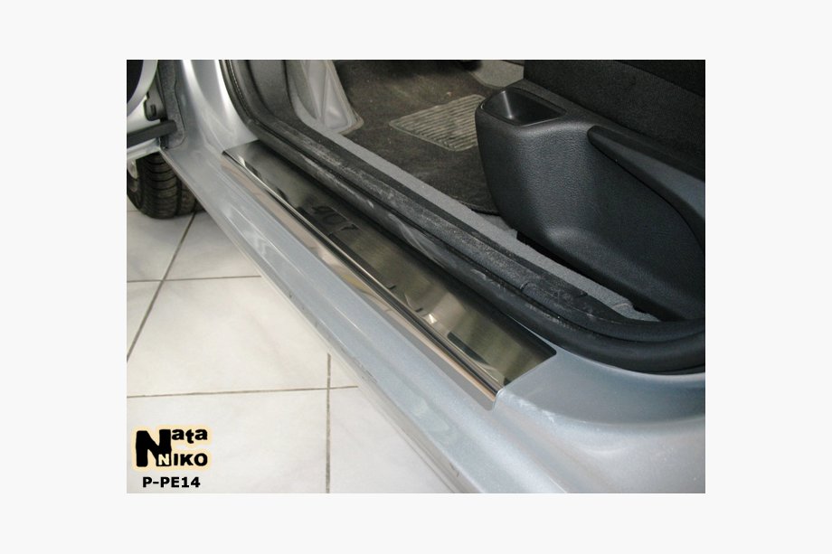 Peugeot 407 2004-2011 Door Sill Covers Nataniko (4 pcs, Stainless Steel) Image