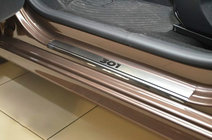 Peugeot 301 2012- Door Sill Covers Nataniko (4 pcs, Stainless Steel) photo 1