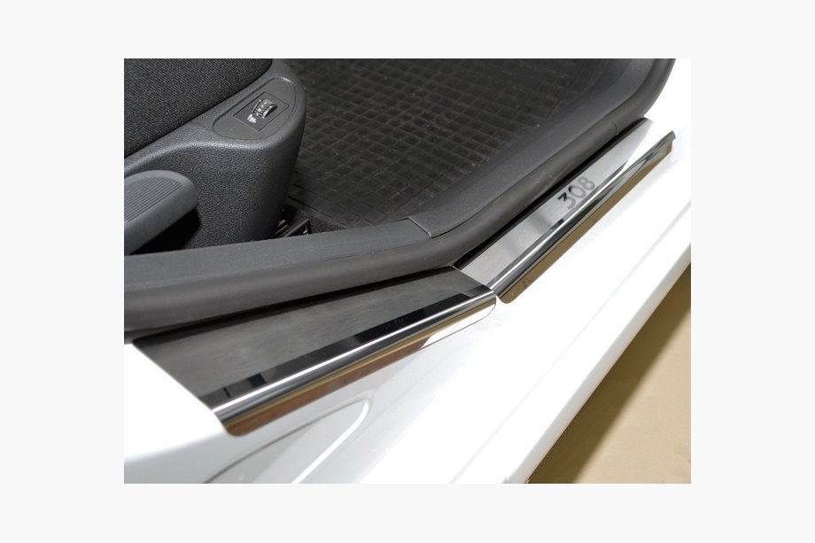Peugeot 308 2007-2013 Door Sill Covers Nataniko (6 pcs, Stainless Steel) Premium - 3M Tape, 0.8 mm Image