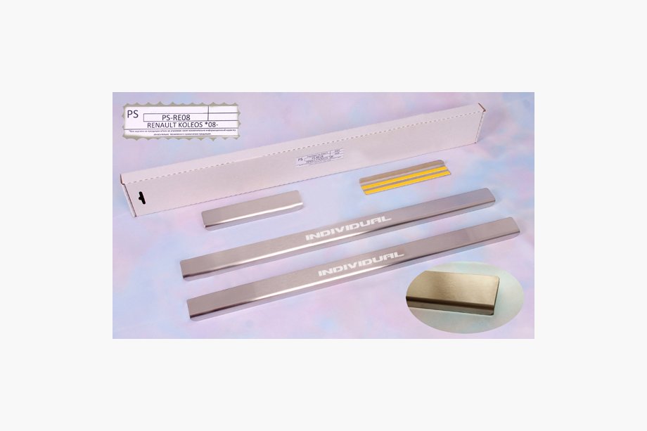Renault Koleos 2008-2016 Door Sill Protectors Nataniko (4 pcs, Stainless Steel) Premium - 3M Tape, 0.8 mm Photo 2