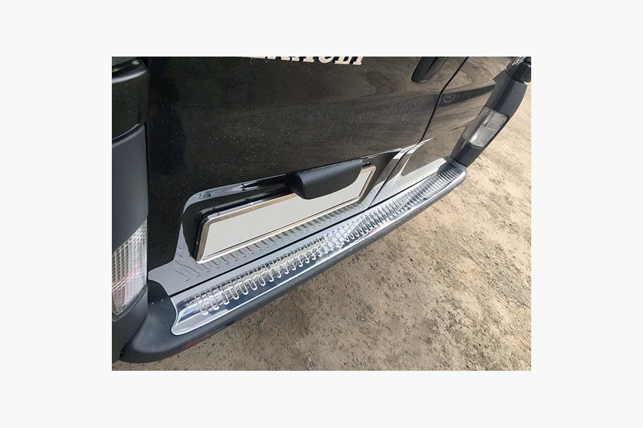 Renault Trafic 2001–2015 Rear bumper protector stainless steel (OMSA) Image