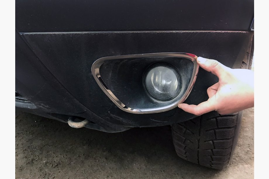 Renault Duster 2008–2017 Fog light covers 2008-2013 (2 pcs, stainless steel) Photo 1
