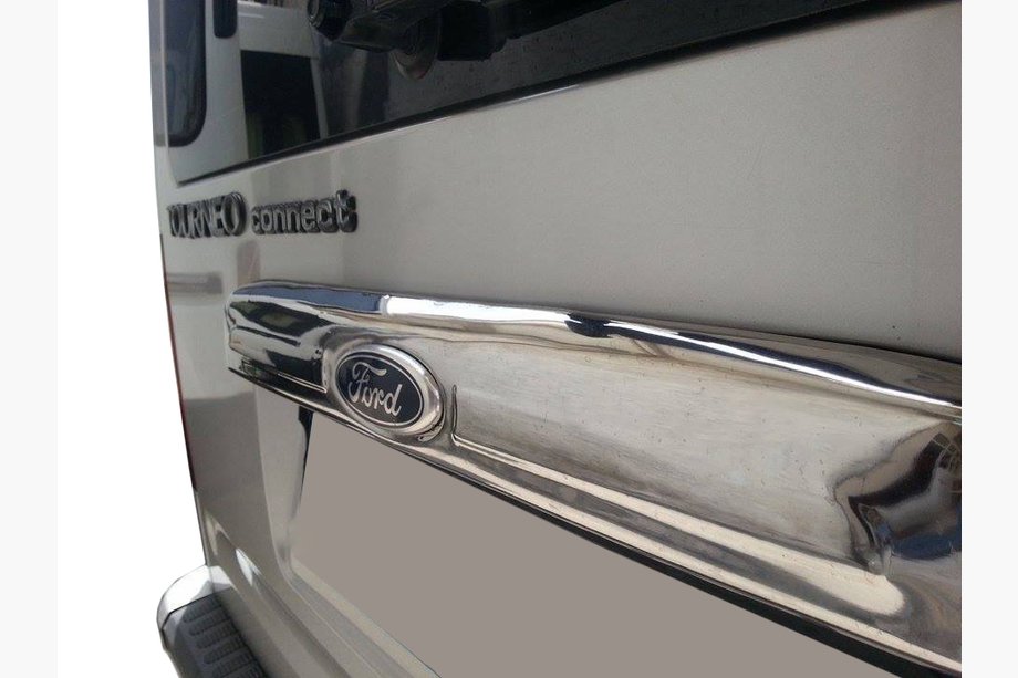 Ford Connect 2010-2013 Chrome trim above license plate (fits on original, stainless steel) Carmos - Turkish Stainless Steel Image