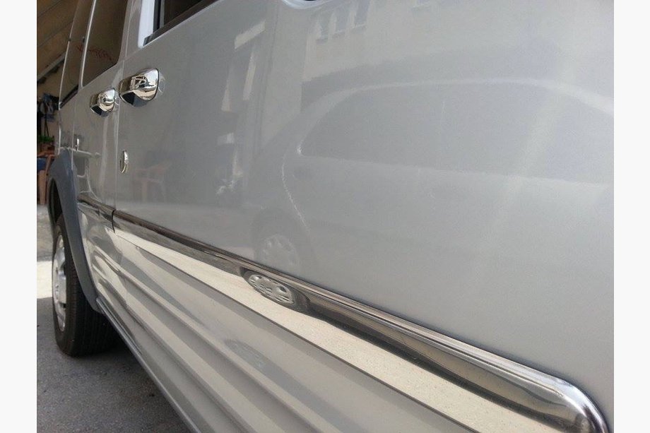 Ford Connect 2002–2006 Stainless Steel Door Moulding Covers (4 pcs) Short, OmsaLine - Italian Stainless Steel Image