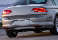 Volkswagen Passat B8 2015-2023 SALE! Rear bumper protector stainless steel (SD, 3 pcs, V2) photo 1