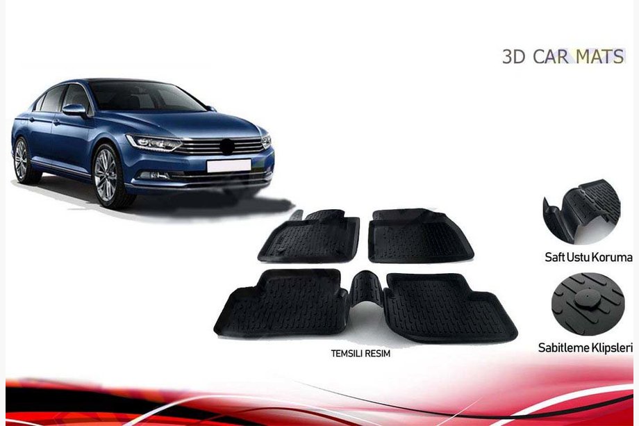 Volkswagen Passat B8 2015-2023 Rubber Floor Mats (4 pcs, Niken 3D) Image
