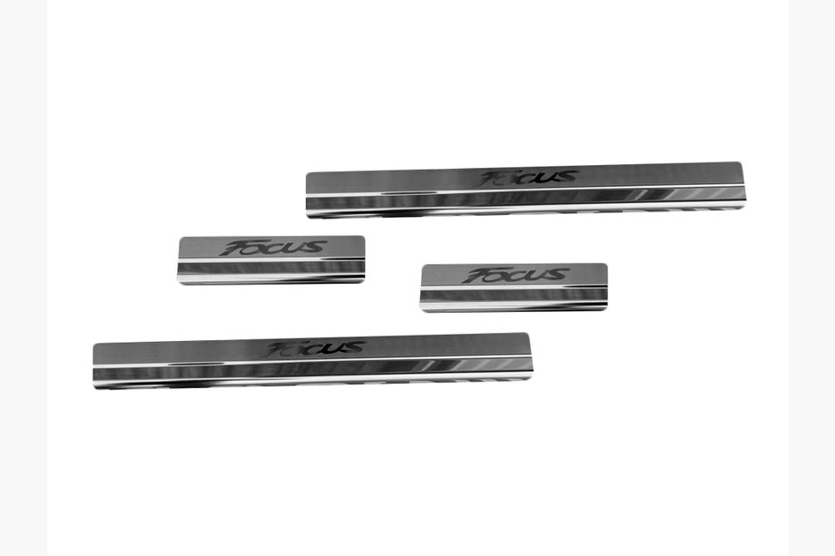 Ford Focus III 2011-2017 Door Sill Covers Nataniko (4 pcs, stainless steel) Standard - Lohmann Tape, 0.5 mm Image