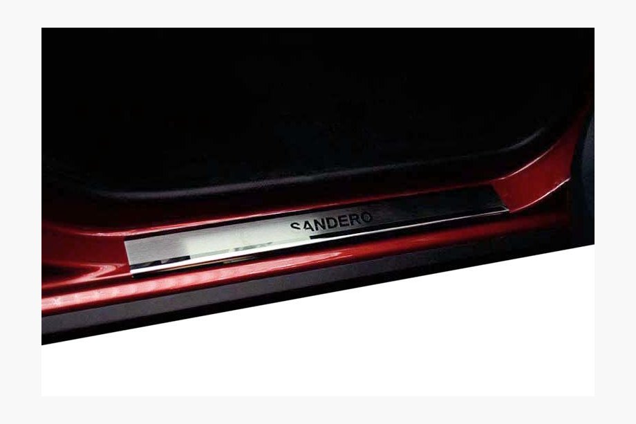 Renault Sandero 2007-2013 Door Sill Covers Nataniko (4 pcs, Stainless Steel) Standard - Lohmann Tape, 0.5 mm Image