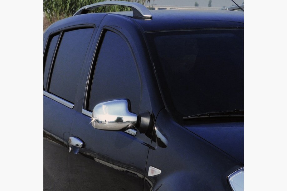 Dacia Logan MCV 2004-2014 Chrome Mirror Covers (2 pcs) Carmos - Chrome Plastic Image