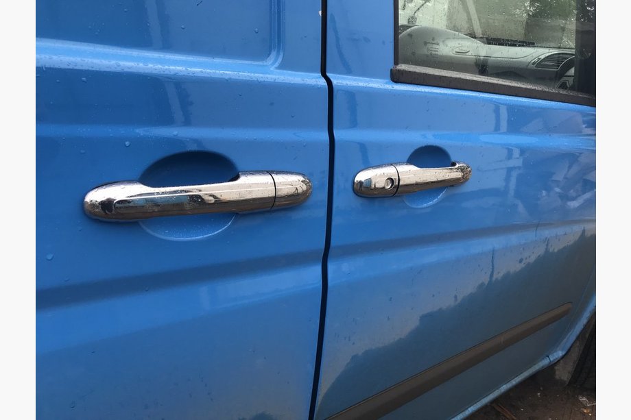 Mercedes Vito W639 2004-2014 Stainless Steel Door Handle Covers 3 pcs, OmsaLine - Italian Stainless Steel Photo 4
