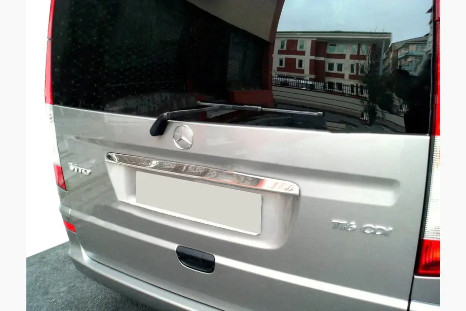 Mercedes Viano 2004-2014 Chrome trim above license plate (tailgate, stainless steel) Image