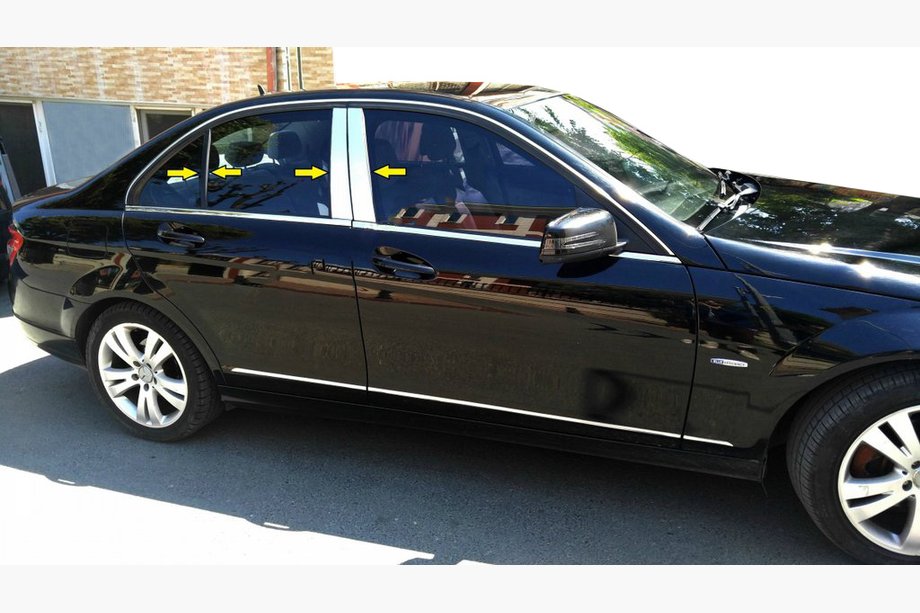 Mercedes C-class W204 2007-2015 Stainless Steel Pillar Covers Image