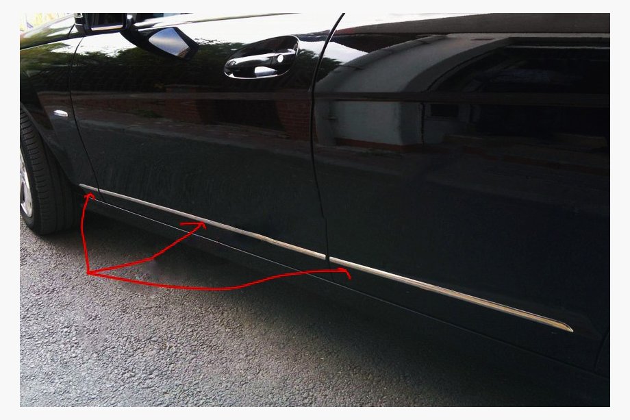 Mercedes C-class W204 2007-2015 SALE! Stainless Steel Door Moulding Covers Image