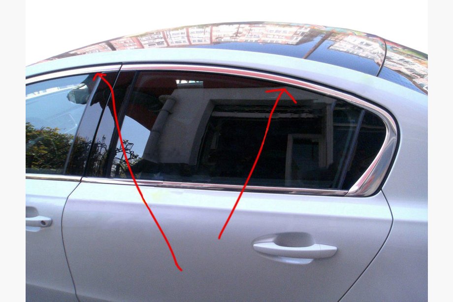Peugeot 508 2010-2018 Upper Window Trim Stainless Steel (Sedan) Image