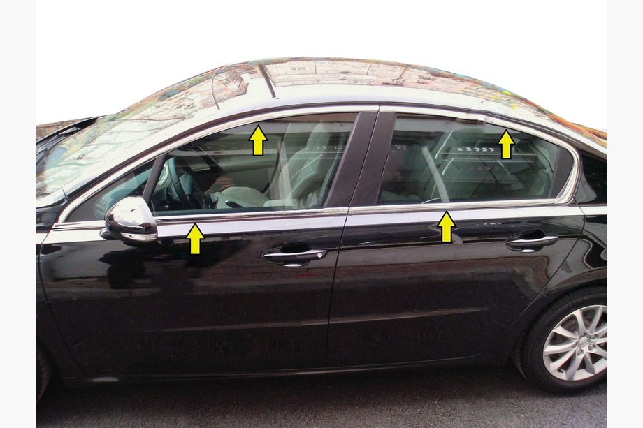 Peugeot 508 2010-2018 Full Window Trim (Sedan, Stainless Steel) Image