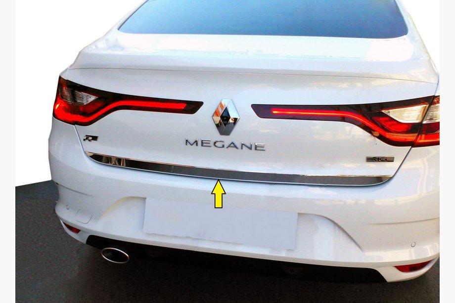 Renault Megane IV 2016-2025 Trunk Trim Stainless Steel (Sedan) OmsaLine - Italian Stainless Steel Image