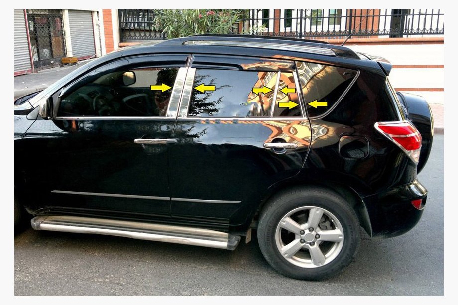 Toyota Rav 4 2006-2013 Stainless Steel Door Pillar Trim Image