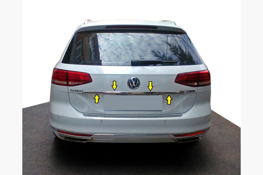 Volkswagen Passat B8 2015-2023 Chrome trim above license plate SW (Carmos, stainless steel) Image