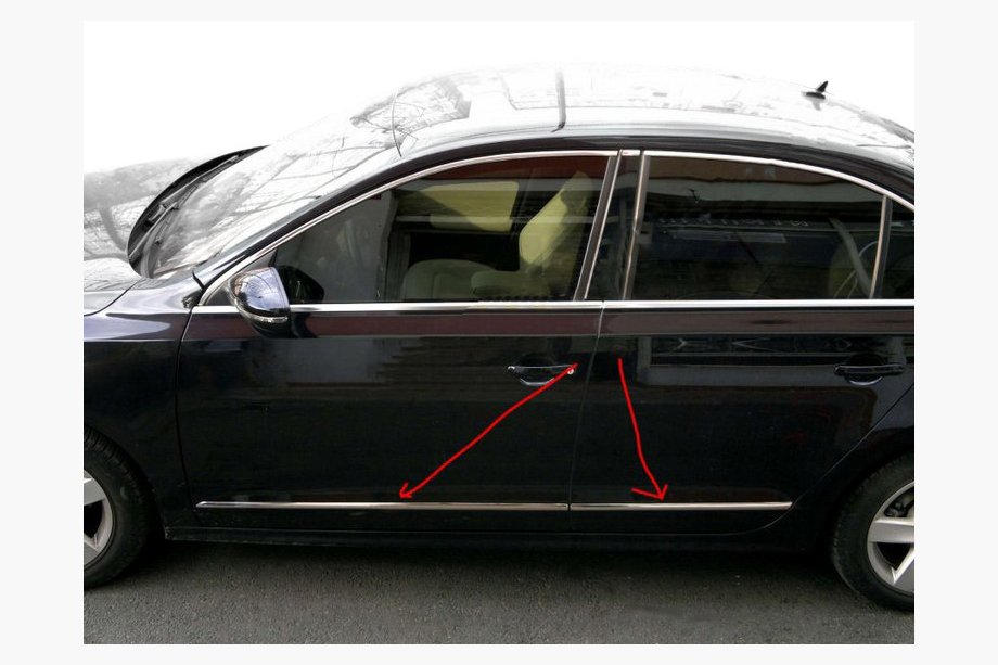Volkswagen Jetta 2011-2018 Stainless Steel Door Moldings Image