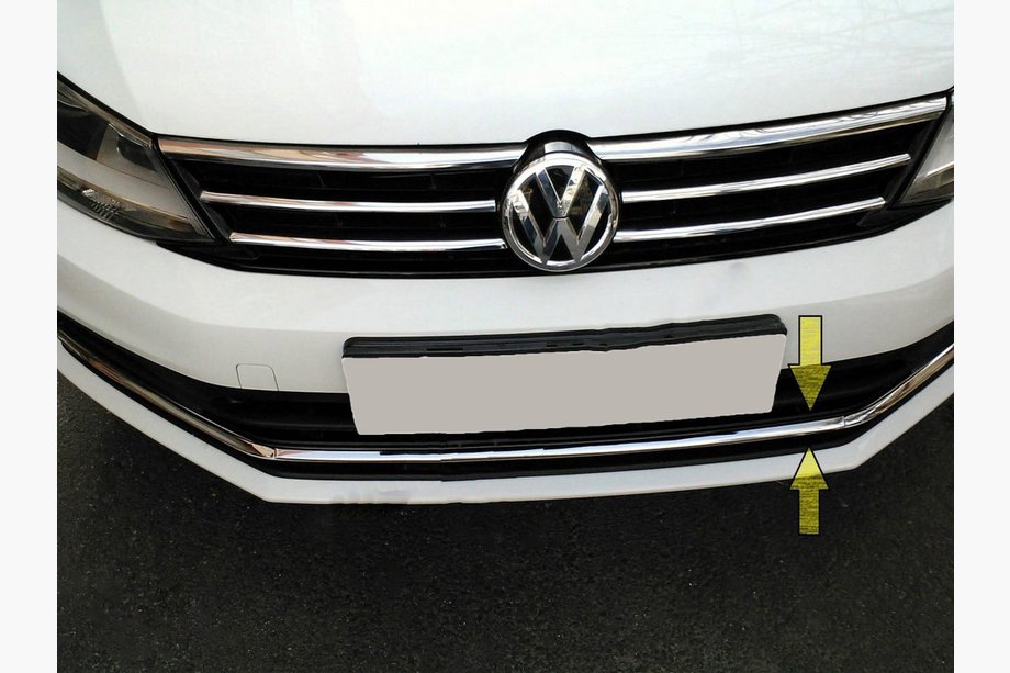 Volkswagen Jetta 2011-2018 Bumper Grille Trim Covers 2014-2018 Carmos (Stainless Steel) Image