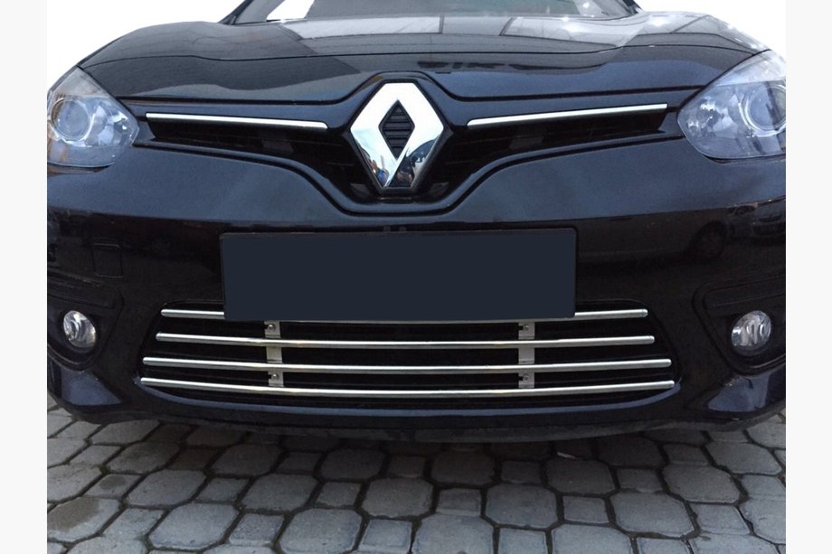 Renault Fluence 2009-2016 One-piece bumper grille (2013-2016, stainless steel) Image