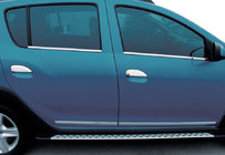 Renault Sandero 2013-2022 Chrome Door Handle Covers (4 pcs, Stainless Steel) OmsaLine - Italian Stainless Steel photo 2