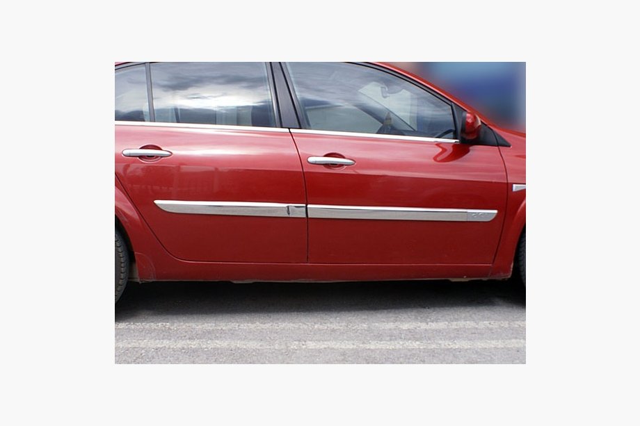 Renault Megane II 2004-2009 Wide Door Moldings 2004-2006 (4 pcs, Stainless Steel) Image