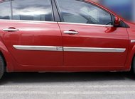 Renault Megane II 2004-2009 Wide Door Moldings 2004-2006 (4 pcs, Stainless Steel) photo 1