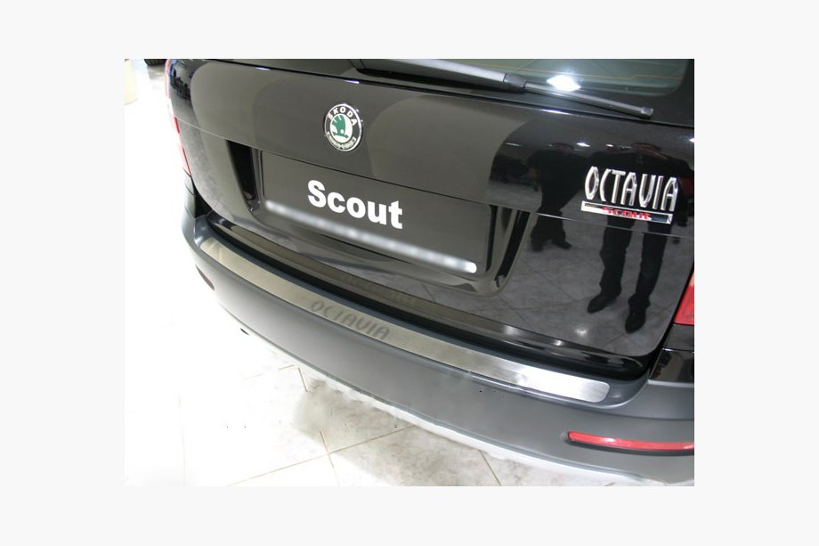 Skoda Octavia II A5 2006-2010 Rear Bumper Protector Nataniko (Stainless Steel) Image