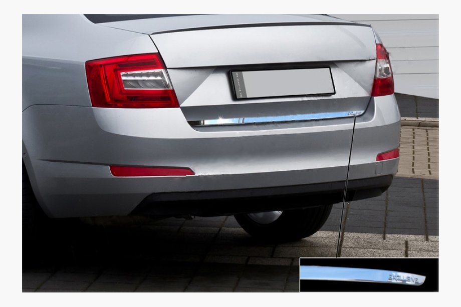 Skoda Octavia III A7 2013-2019 Trunk trim stainless steel OmsaLine - Italian Stainless Steel Image