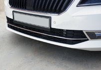 Skoda Superb 2015-2024 SALE! Front bumper stainless steel trims OmsaLine (3 pcs) photo 1