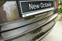 Skoda Octavia III A7 2013-2019 Rear bumper protector Nataniko (stainless steel) photo 1