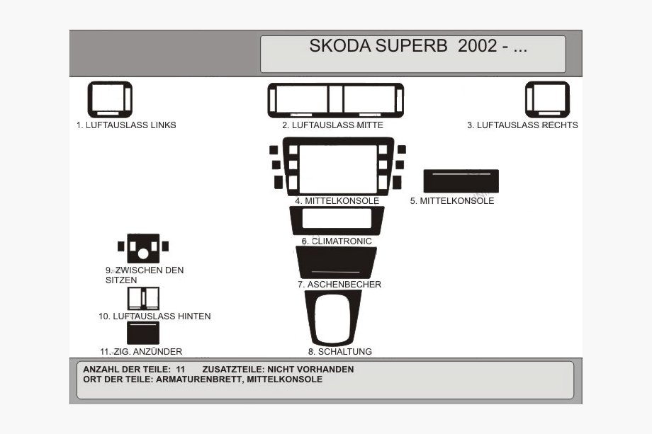Skoda Superb 2001-2009 Car Decor Hartman (Option No.2) Image