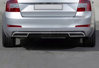 Skoda Octavia III A7 2013-2019 Rear diffuser surround trim (2013-2017, stainless steel) photo 1