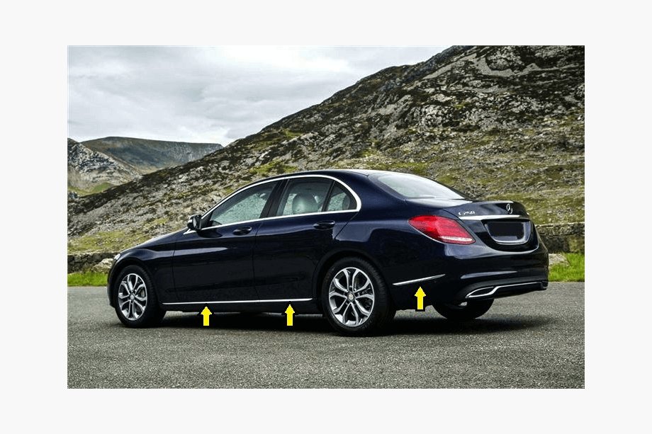 Mercedes C-class W205 2014-2021 Molding Covers V1 Stainless Steel Image