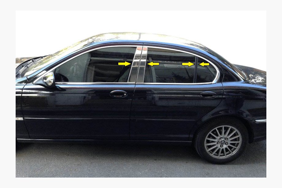 Jaguar X-Type 2001-2009 Stainless Steel Pillar Covers Image