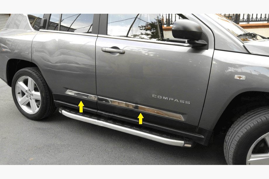 Jeep Compass 2006-2016 Titiz Stainless Steel Door Moulding Image