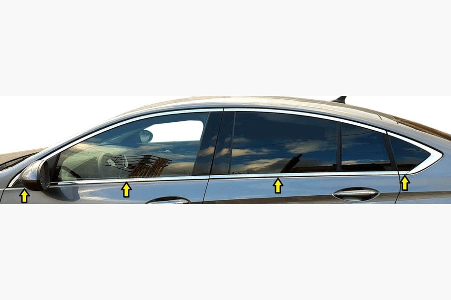 Opel Insignia 2017-2022 Window Trim Stainless Steel (8 pcs) Image