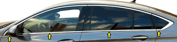 Opel Insignia 2017-2022 Window Trim Stainless Steel (8 pcs) photo 1