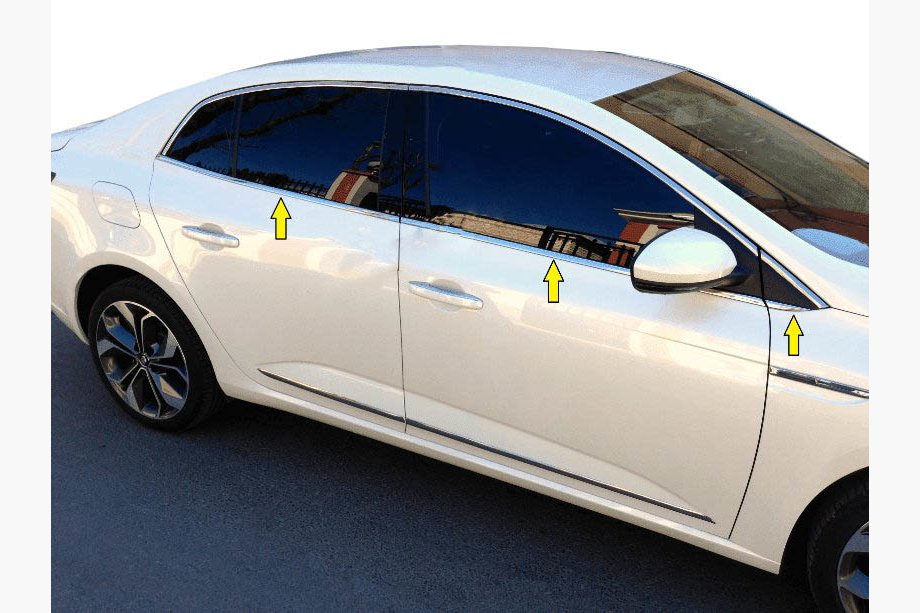 Renault Megane IV 2016-2025 Window lower trim stainless steel 6pcs Sedan Image