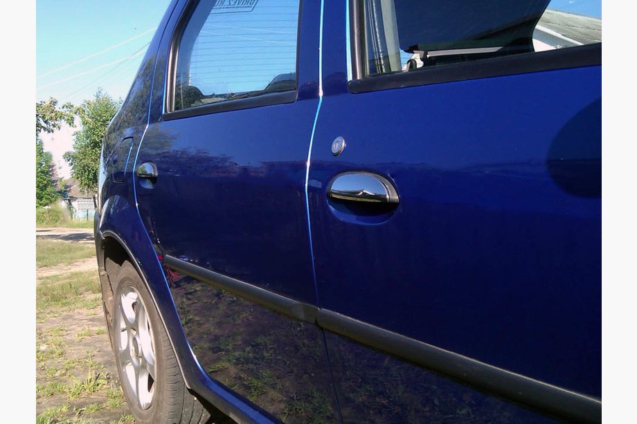 Renault Logan I 2005-2008 Chrome Door Handle Covers (4pcs, Stainless Steel) Carmos - Turkish Stainless Steel Image