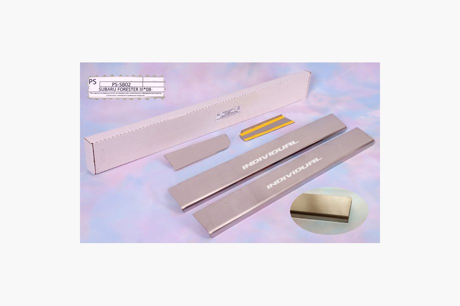 Subaru Forester 2008-2013 Door Sill Protectors Natanika Standard (4 pcs, Stainless Steel) Photo 1