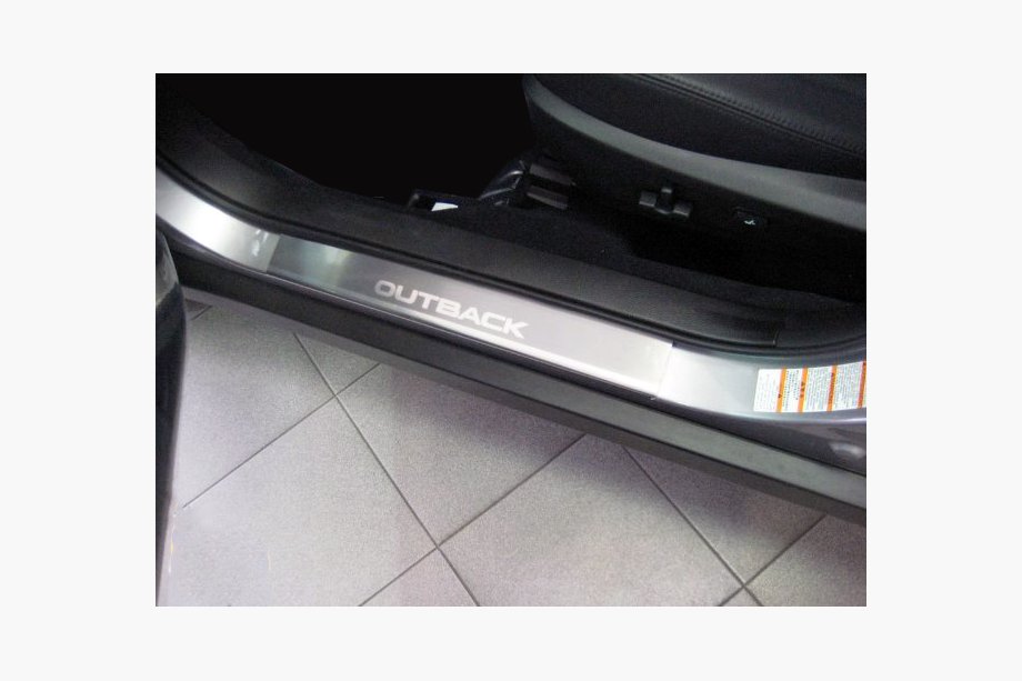 Subaru Outback 2009-2014 Natanika Premium Stainless Steel Door Sill Protectors (2 pcs) Image
