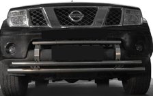 Nissan Navara 2006-2015 Front bumper guard ST0014-3 (stainless steel) photo 1