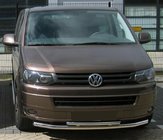 Volkswagen T5 2010-2015 Front double bull bar 60/48mm (stainless steel) photo 1
