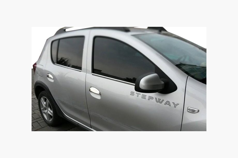 Renault Sandero 2013-2022 Chrome Door Handle Covers (4 pcs, Stainless Steel) OmsaLine - Italian Stainless Steel Image