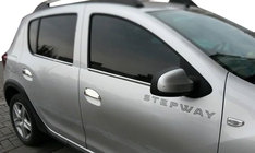 Renault Sandero 2013-2022 Chrome Door Handle Covers (4 pcs, Stainless Steel) OmsaLine - Italian Stainless Steel photo 1