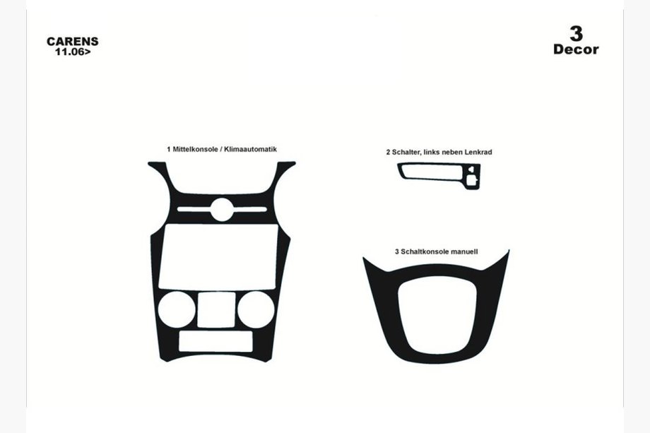 Kia Carens 1999-2012 Dashboard Trim Covers (2006-2012) Photo 3