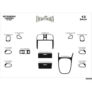 Dashboard Trim Covers (1999-2003) Mitsubishi Carisma 1995-2004 photo 3