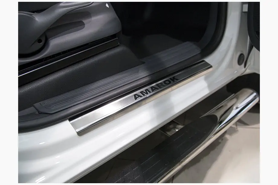 Volkswagen Amarok 2010-2022 Door Sill Covers Nataniko (4 pcs, Stainless Steel) Premium - 3M Tape, 0.8mm Image